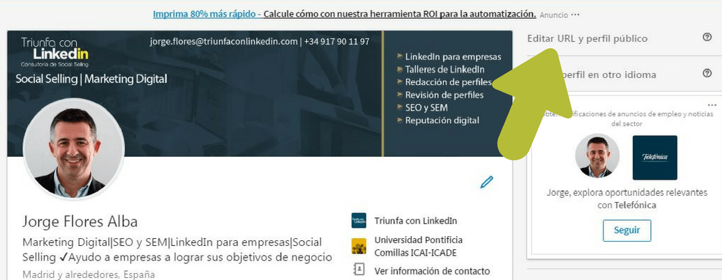 universitario linkedin perfil url